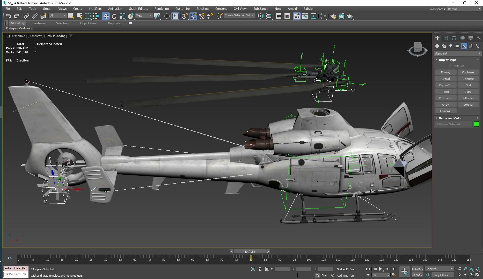 Rigged SA342 Gazelle Helicopter Low-poly 3D model_31