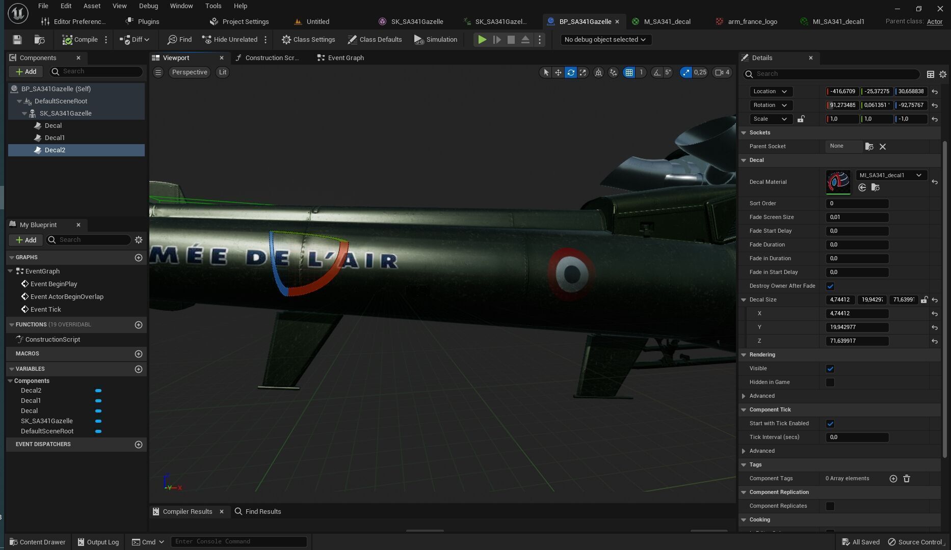 Rigged SA342 Gazelle Helicopter Low-poly 3D model_17