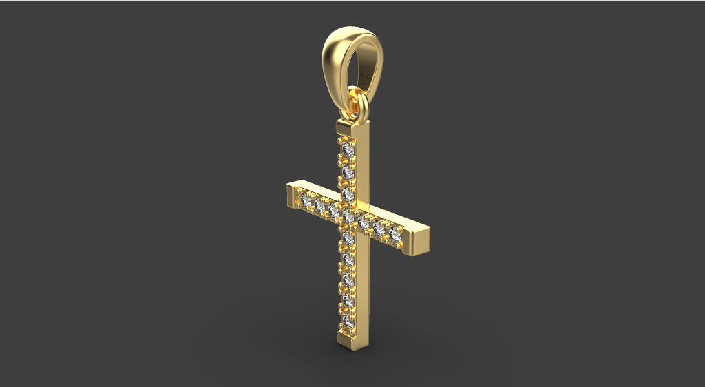 Cross Pendant 52968 3D print model_1