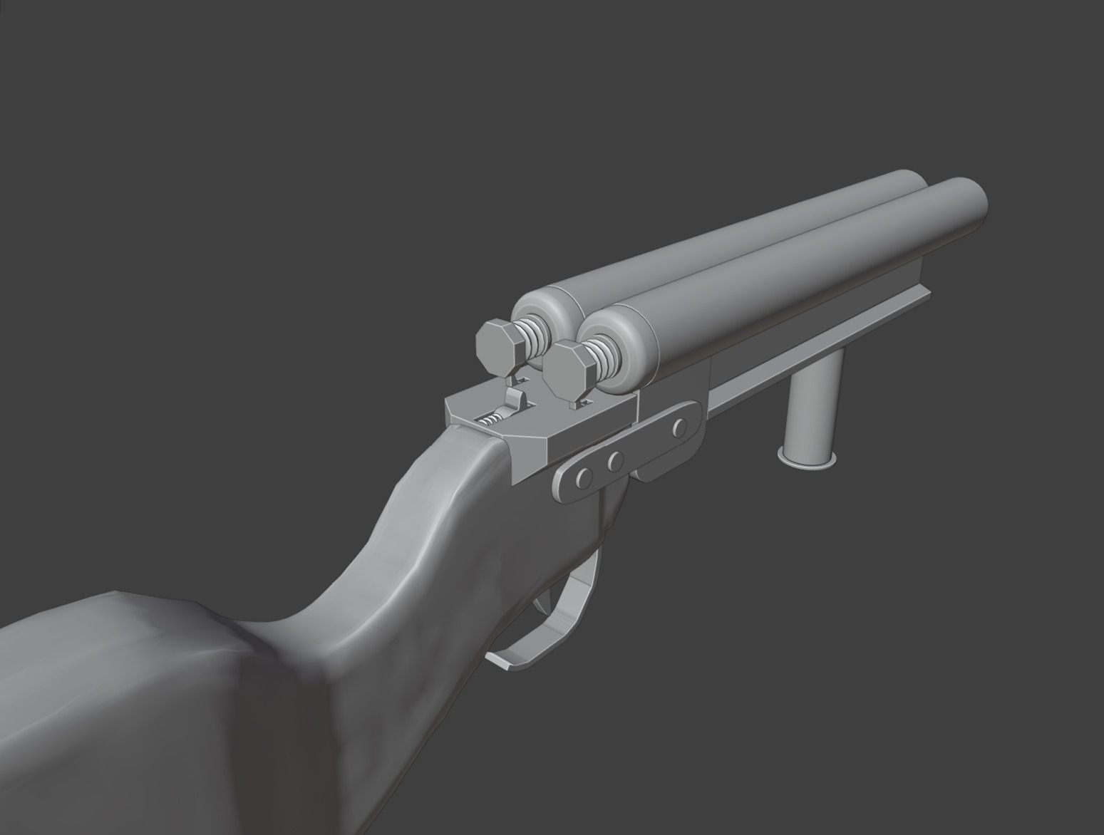 Model of a homemade shotgun for post-apocalyptic games Low-poly 3D model_3