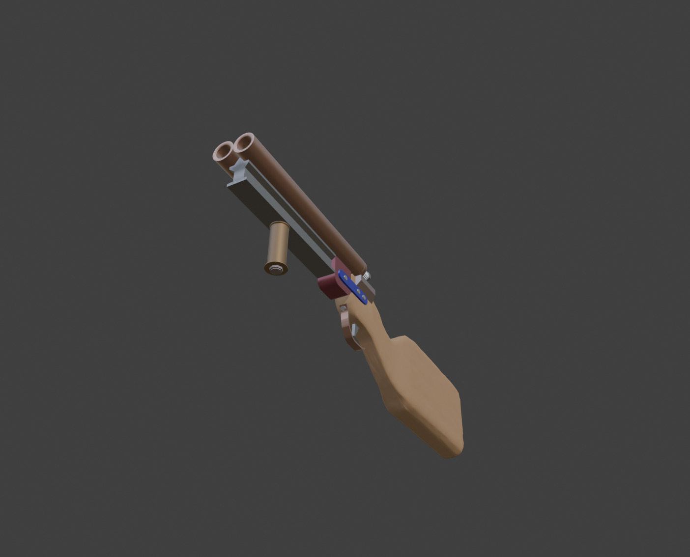 Model of a homemade shotgun for post-apocalyptic games Low-poly 3D model_6