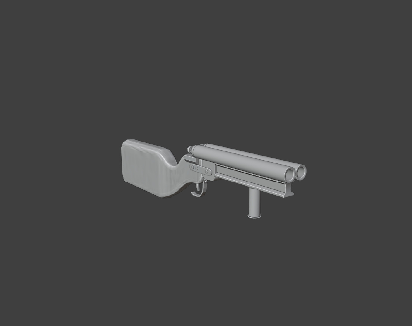 Model of a homemade shotgun for post-apocalyptic games Low-poly 3D model_2