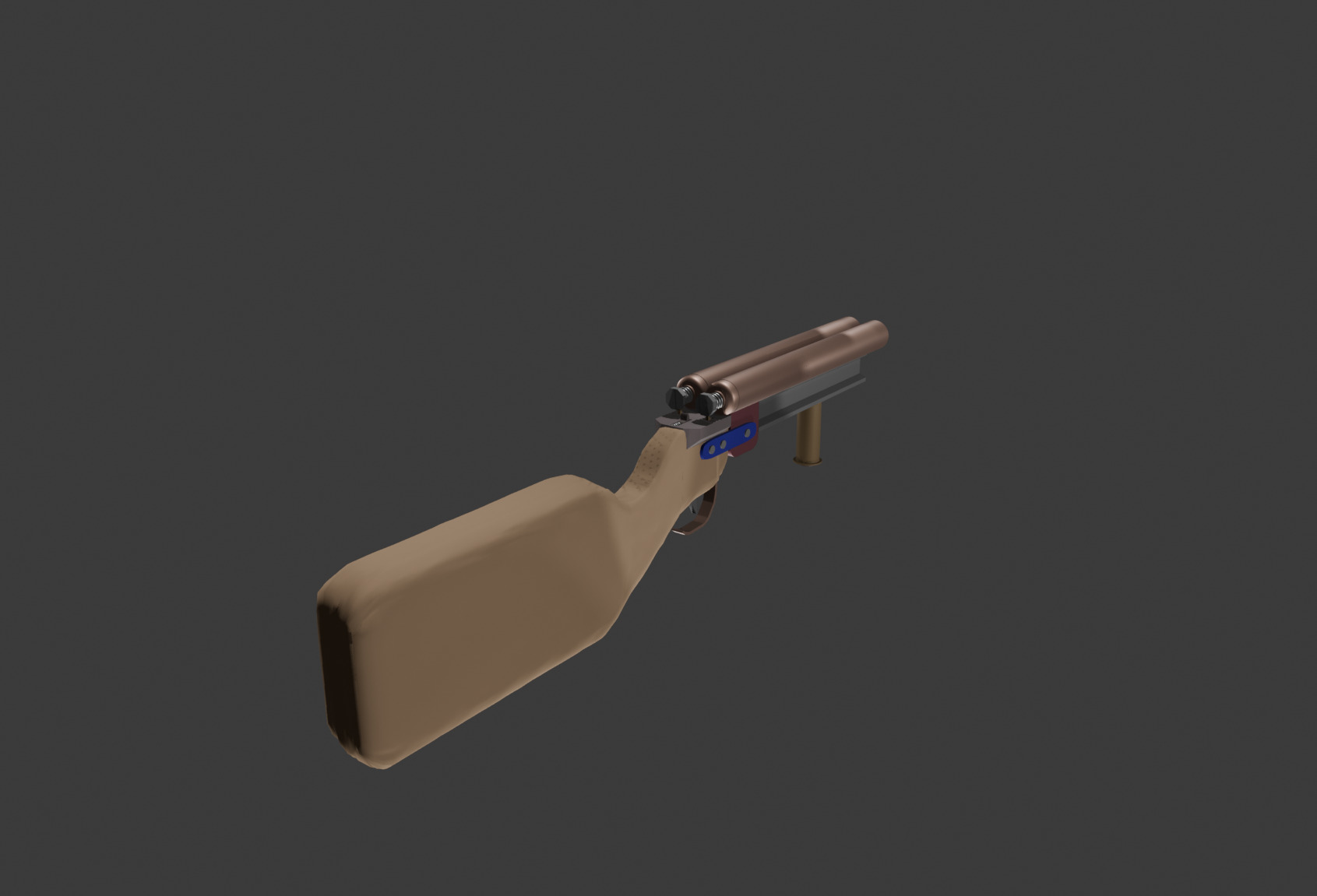 Model of a homemade shotgun for post-apocalyptic games Low-poly 3D model_1