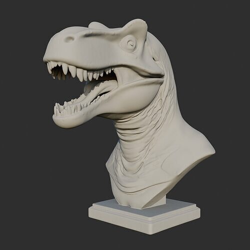 Giganotosaurus Dinosaur Bust 3D STL Printable - Bust 3D STL 3D print model