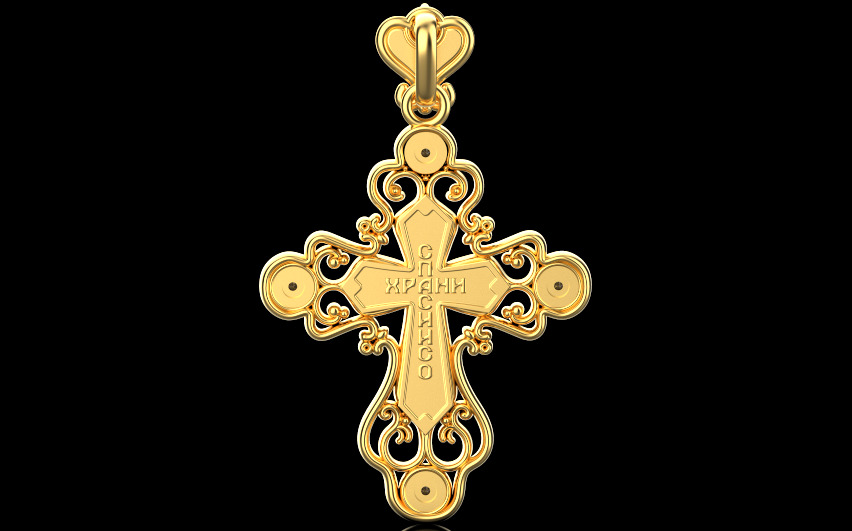 Cross Pendant 66140 3D print model_1