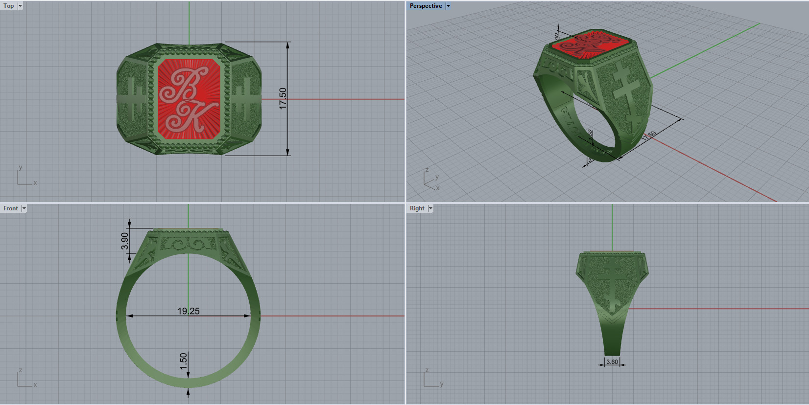 Cross Ring 66043 3D print model_6
