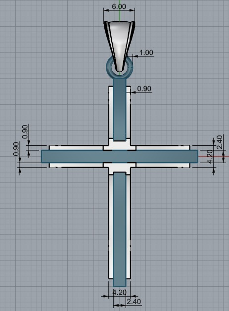 Cross Pendant 65916 3D print model_3