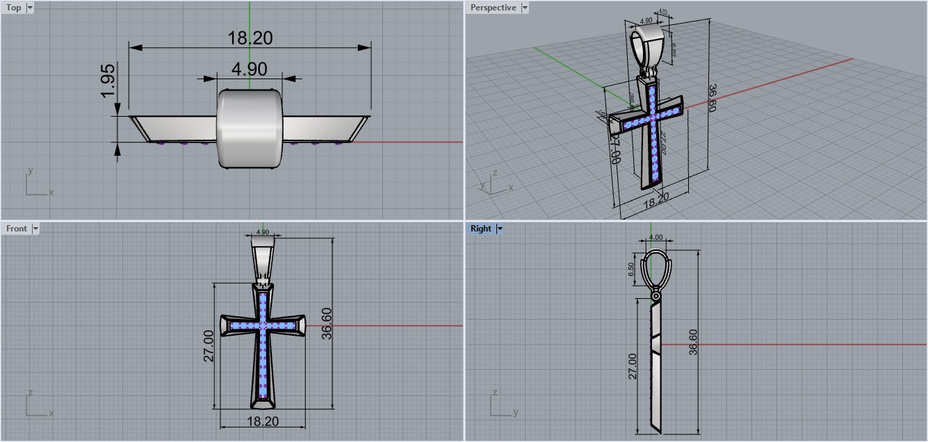 Cross Pendant 65838 3D print model_3