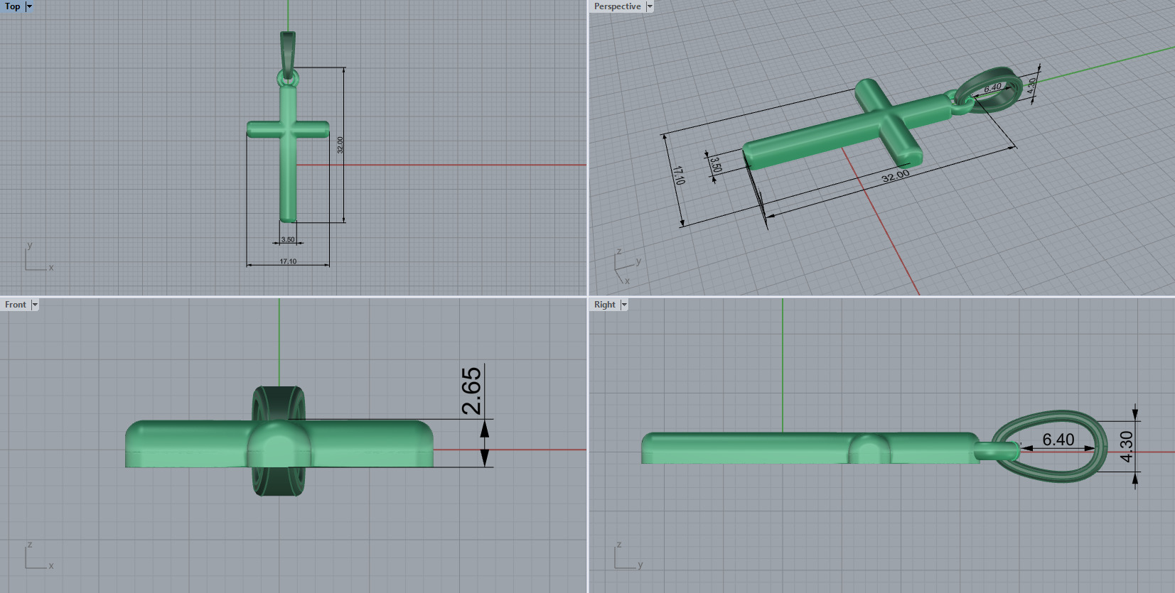 Cross Pendant 61477 3D print model_3