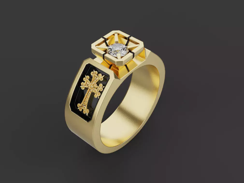 Cross Ring 61475 3D print model_0