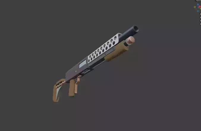 Model of a pump-action shotgun for games post-apocalypse Low-poly 3D model