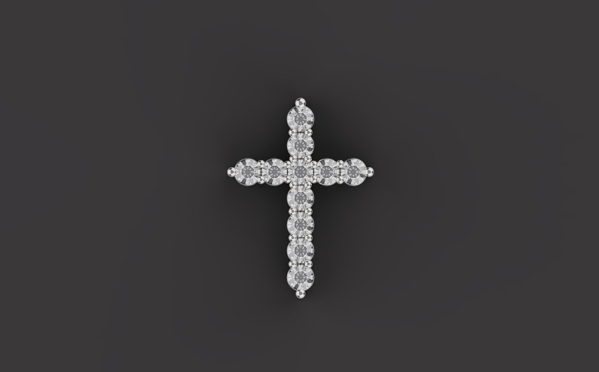 Cross Pendant 61105 3D print model_2