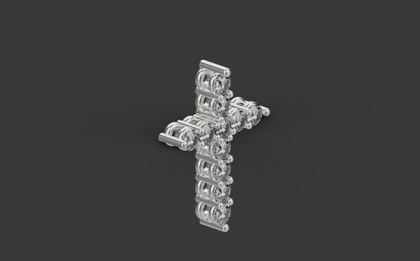 Cross Pendant 61105 3D print model_1