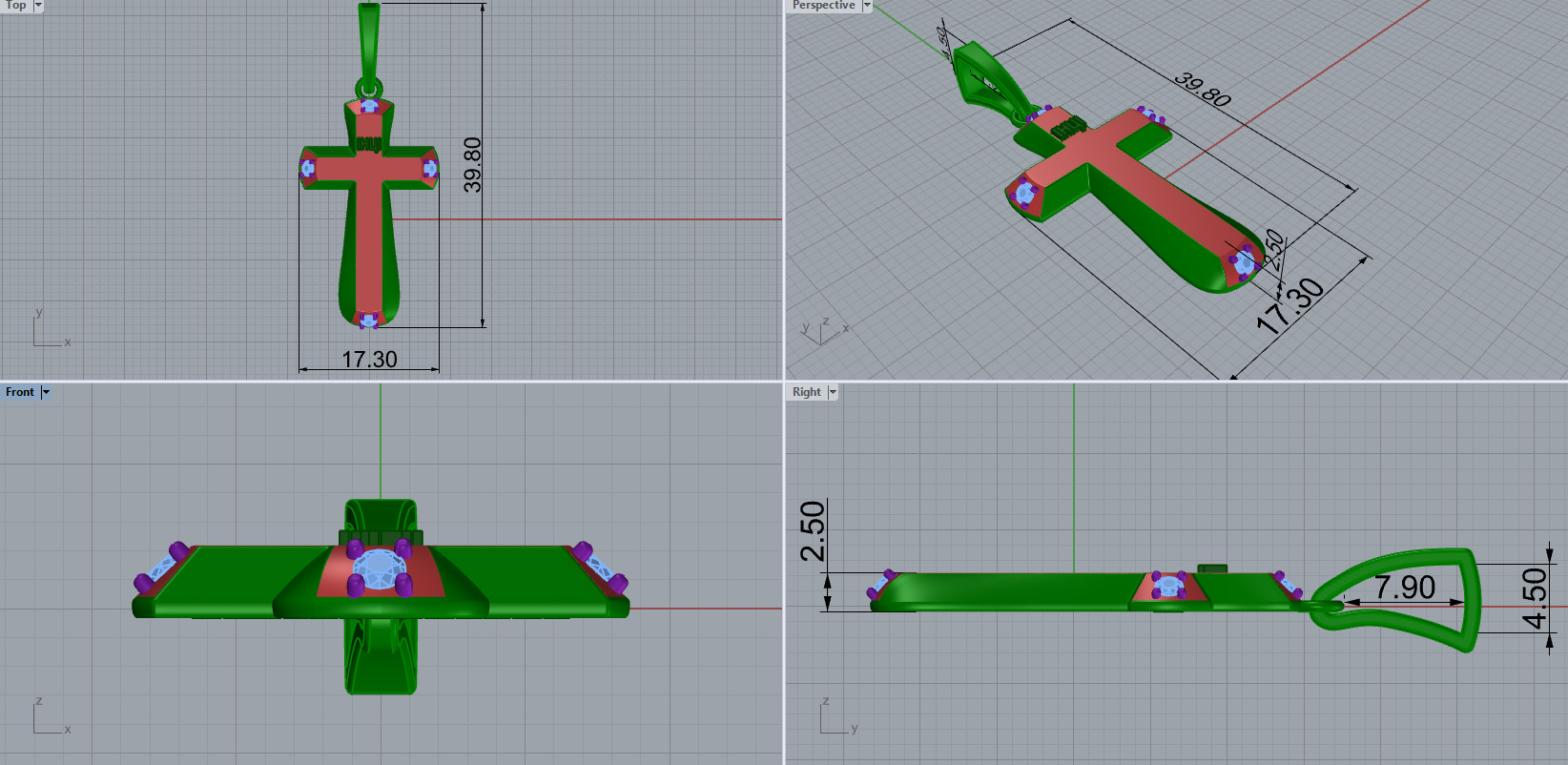 Cross Pendant 60849 3D print model_4