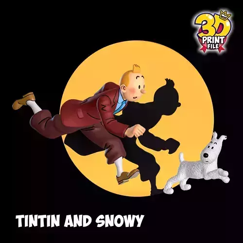TINTIN AND SNOWY 3D model DIORAMA  3D print model