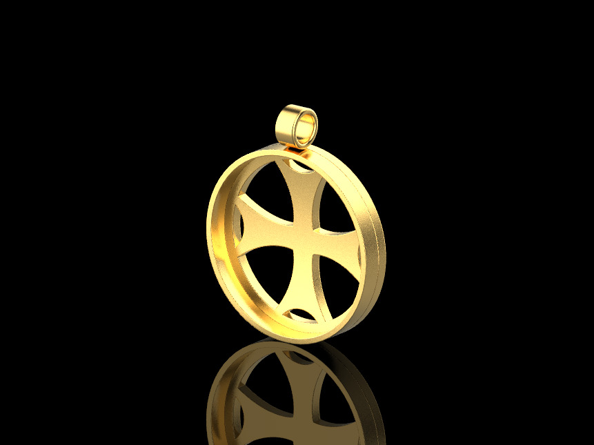 Cross Pendant 54144 3D print model_3