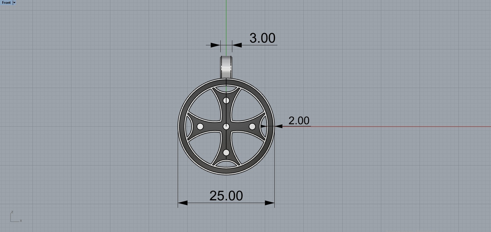 Cross Pendant 54144 3D print model_4