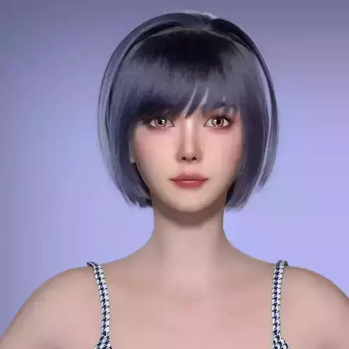 A beautiful short haired girl model