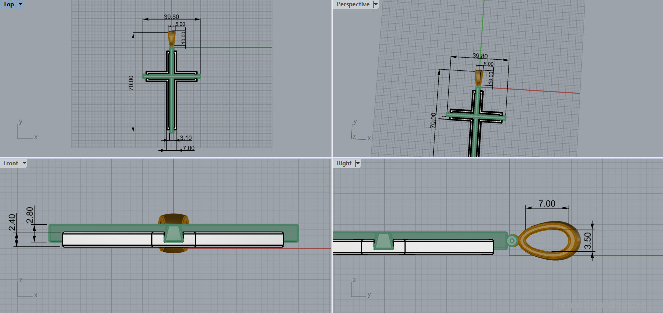 Cross Pendant 53529 3D print model_6