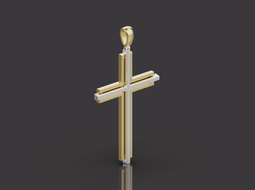 Cross Pendant 53529 3D print model_3