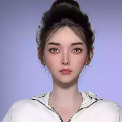 A beautiful woman with a bun on her head