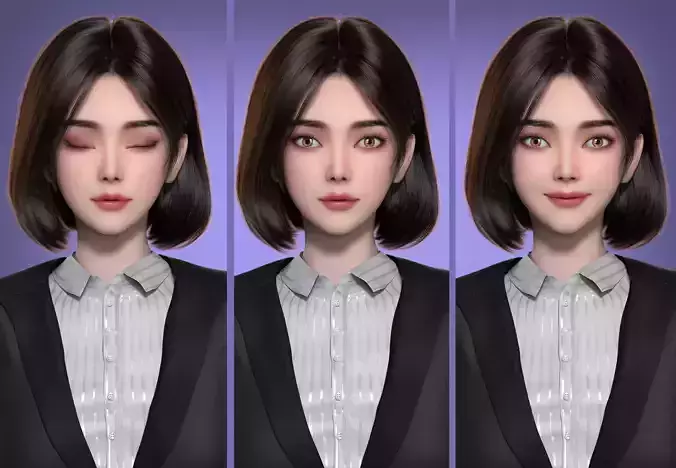 Pretty Woman Rigged A beautiful urban office woman model