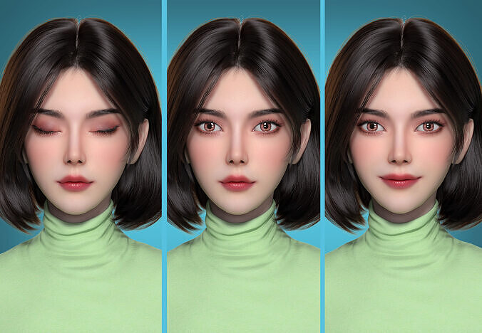 Female Rigged Beauty Woman 3D model