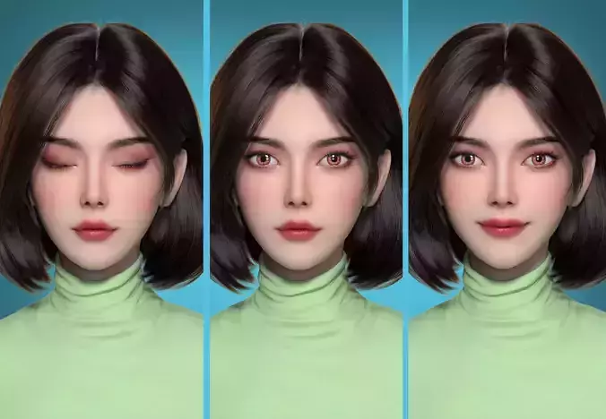 Female Rigged Beauty Woman