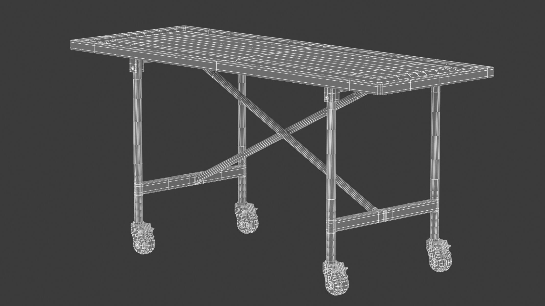 Medical Cadaver Table 3D model_7