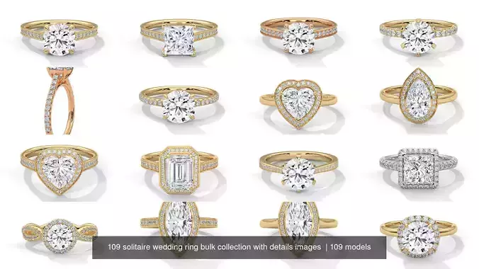 109 solitaire wedding ring bulk collection with details images 