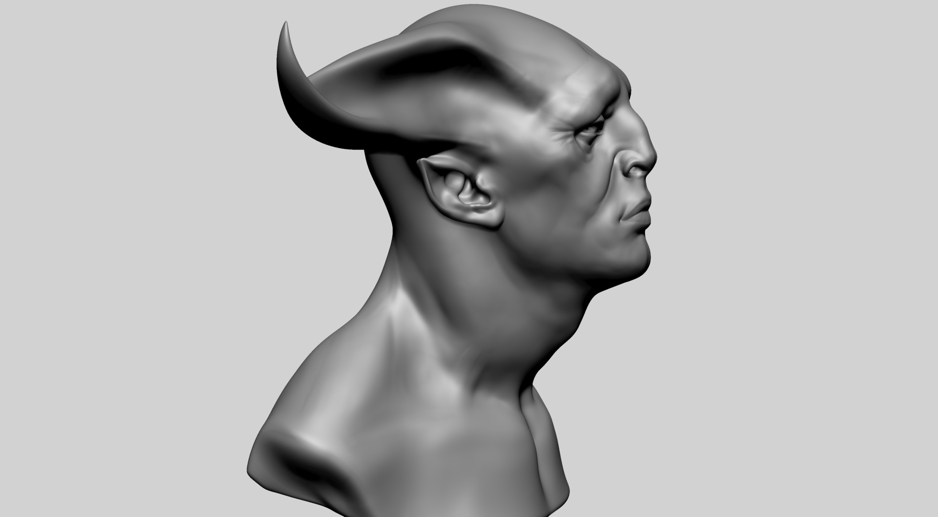 Fantasy Male Head B 3D model_2