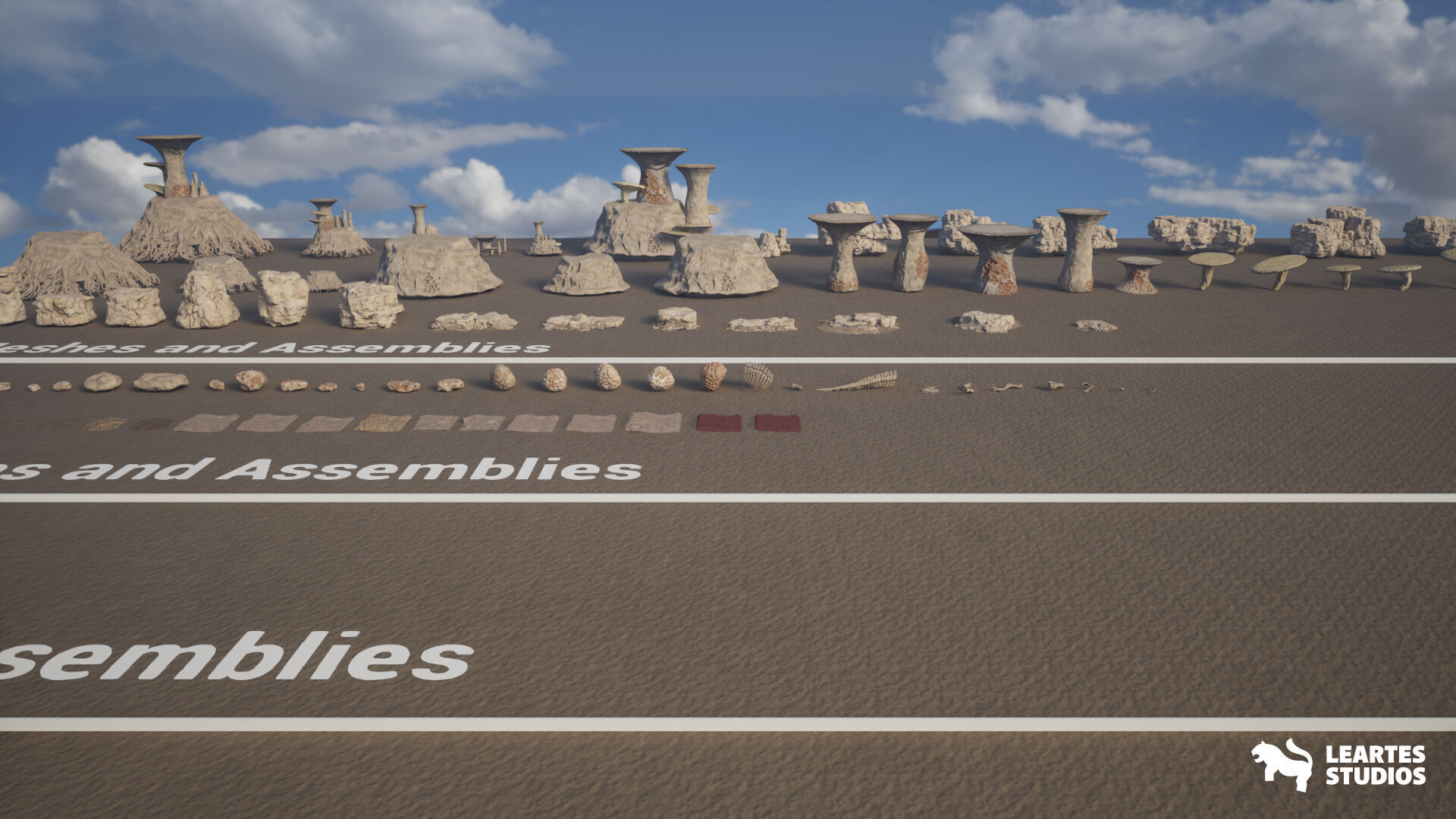 Desert Planet Environment Low-poly 3D model_22