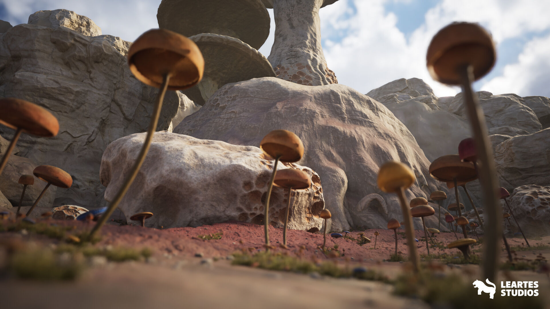 Desert Planet Environment Low-poly 3D model_5