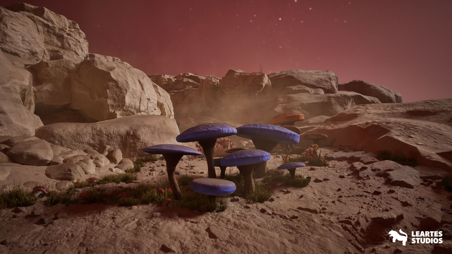 Desert Planet Environment Low-poly 3D model_21