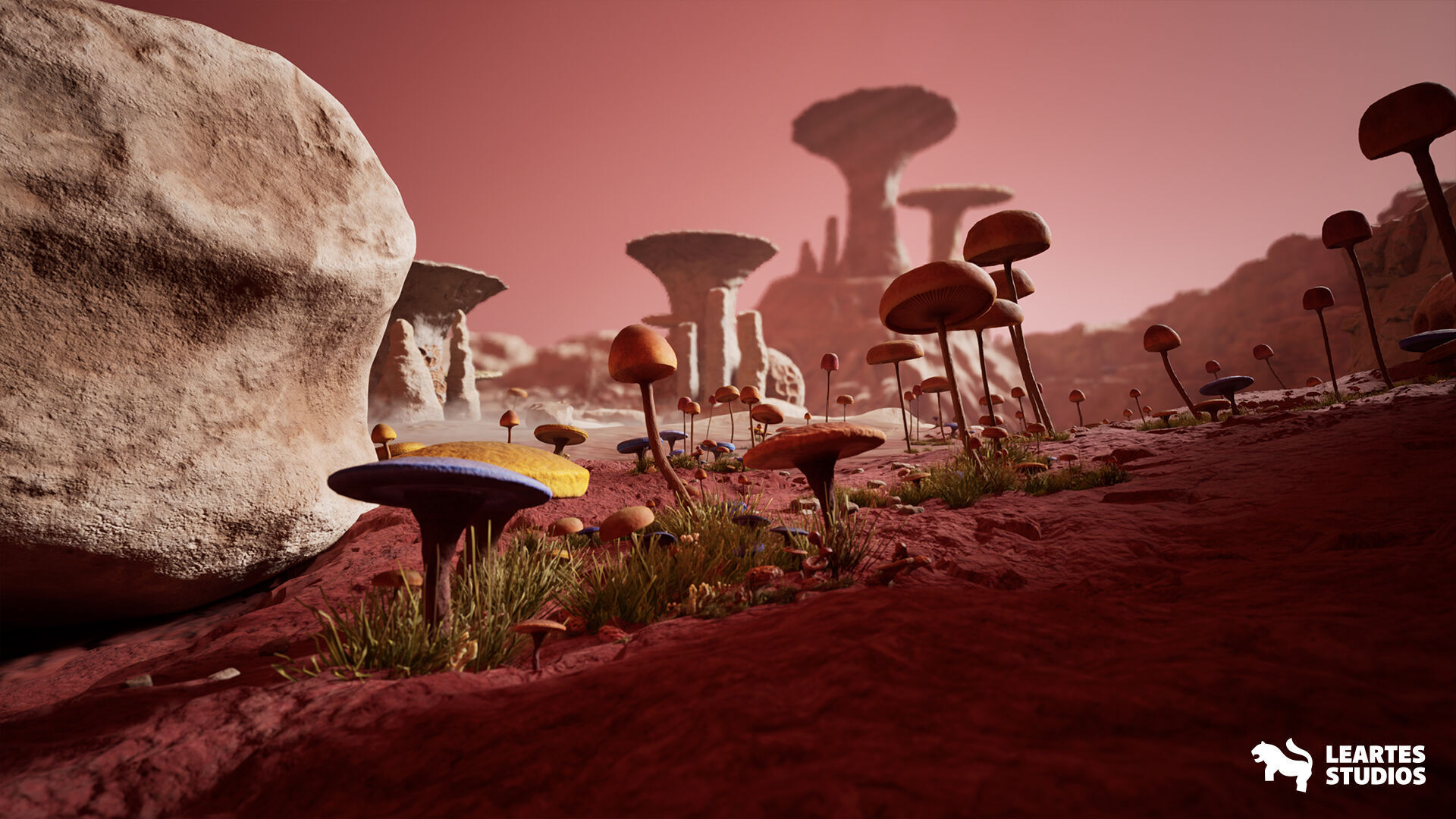 Desert Planet Environment Low-poly 3D model_19