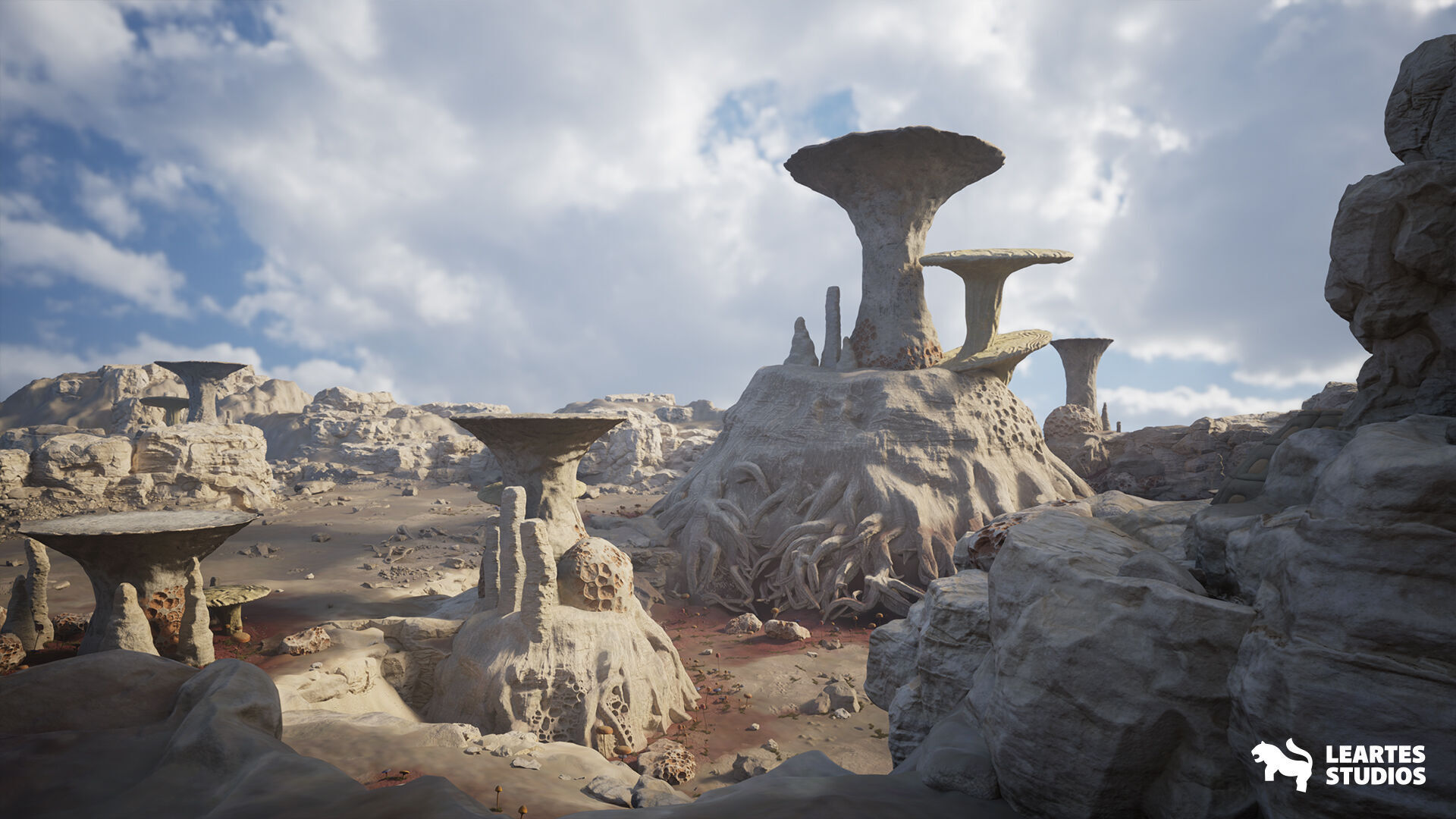 Desert Planet Environment Low-poly 3D model_14