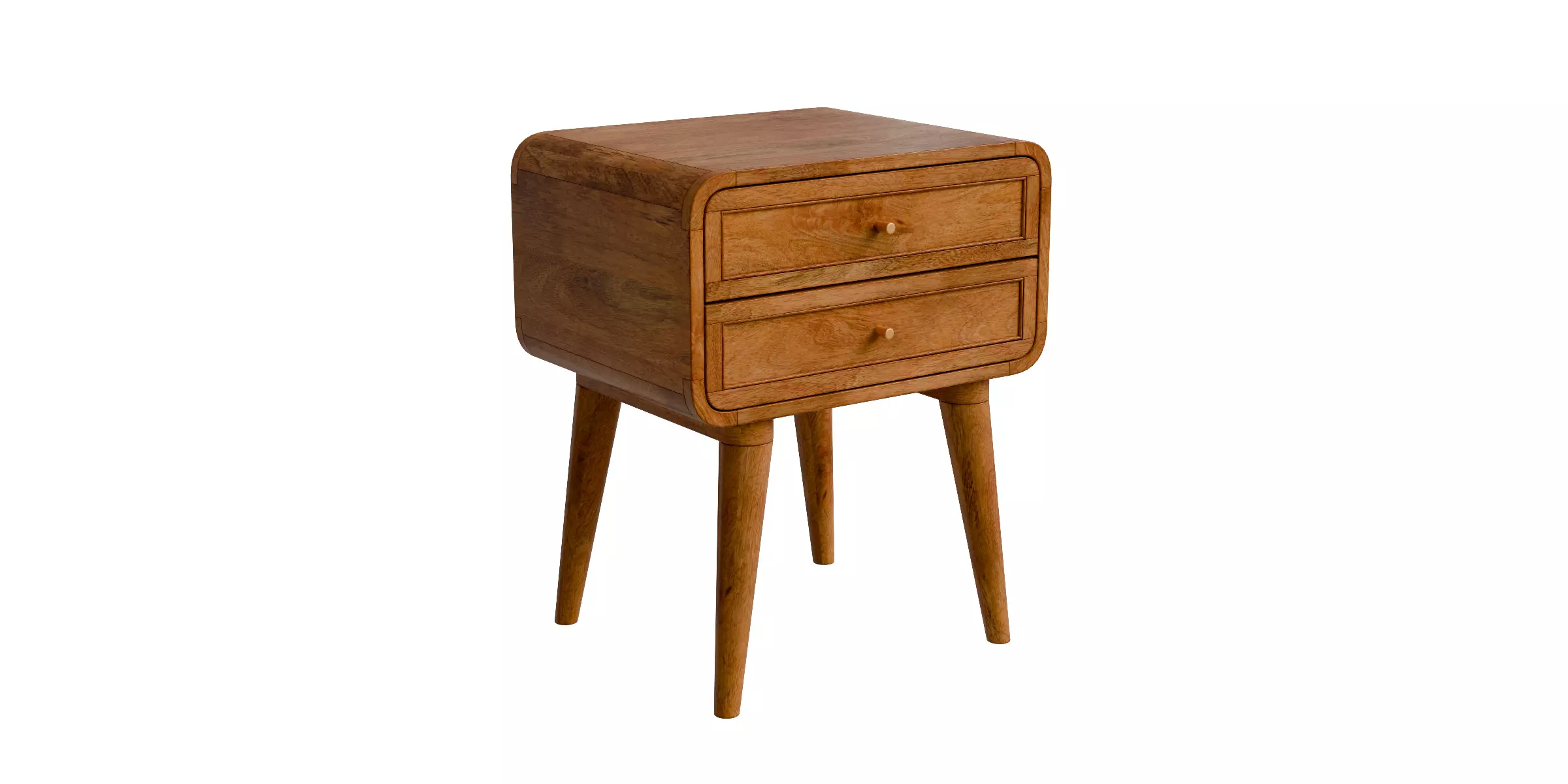 Mango Wood Bedside With 2 Drawers Low-poly 3D model