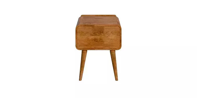 Mango Wood Bedside With 2 Drawers Low-poly 3D model 6