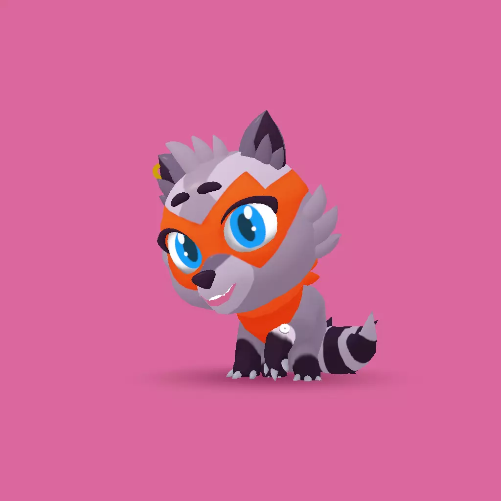 Stylized Raccoon Rigged and Animated 3D Character Game Ready Low-poly 3D model_0