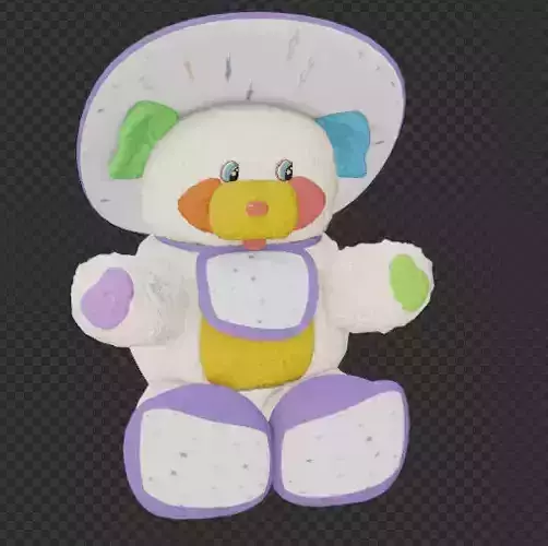 Cute Baby Bear With hat Low-poly 3D model