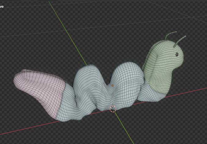 Cute Worm Toy Low-poly 3D model_3