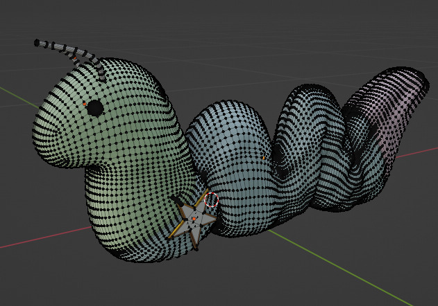 Cute Worm Toy Low-poly 3D model_1