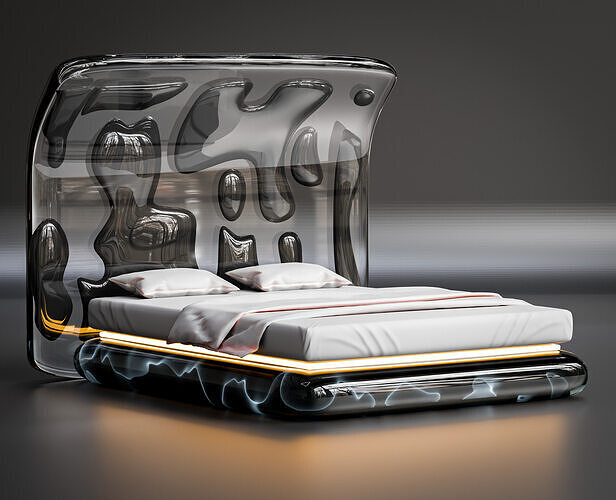 Futuristic Orb Energy Bed Low-poly 3D model