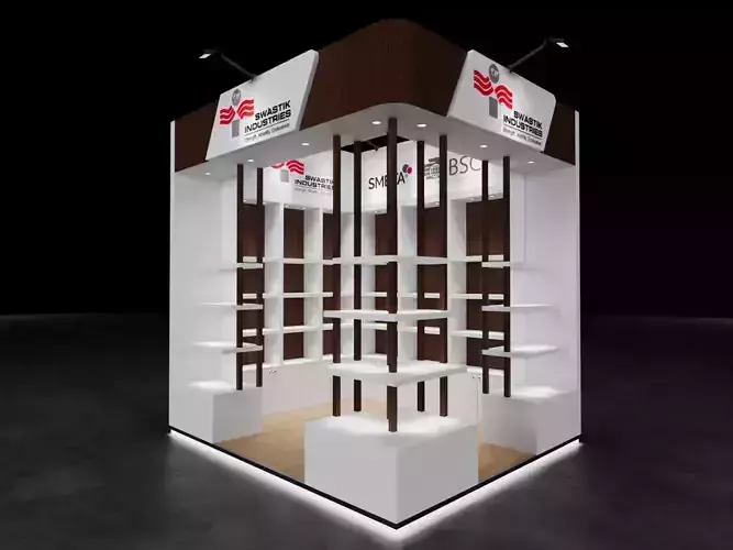 Exhibition Stand 3500mmx3000mm 2Sides D1V1 3D model
