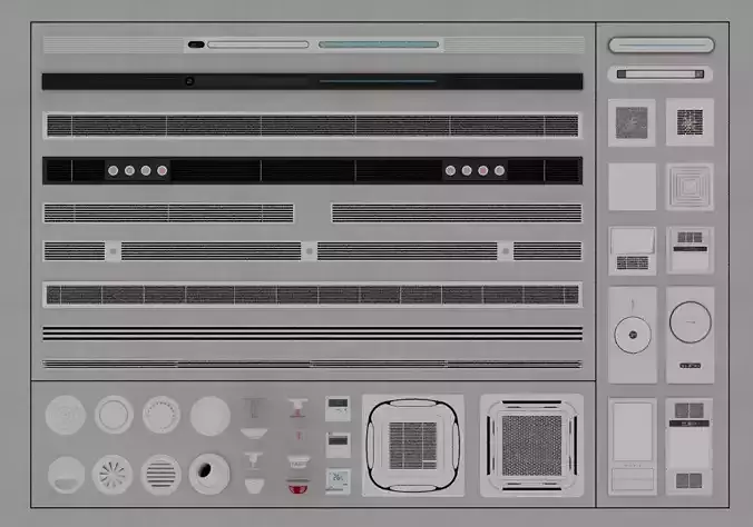 air conditioner air outlet 3D model