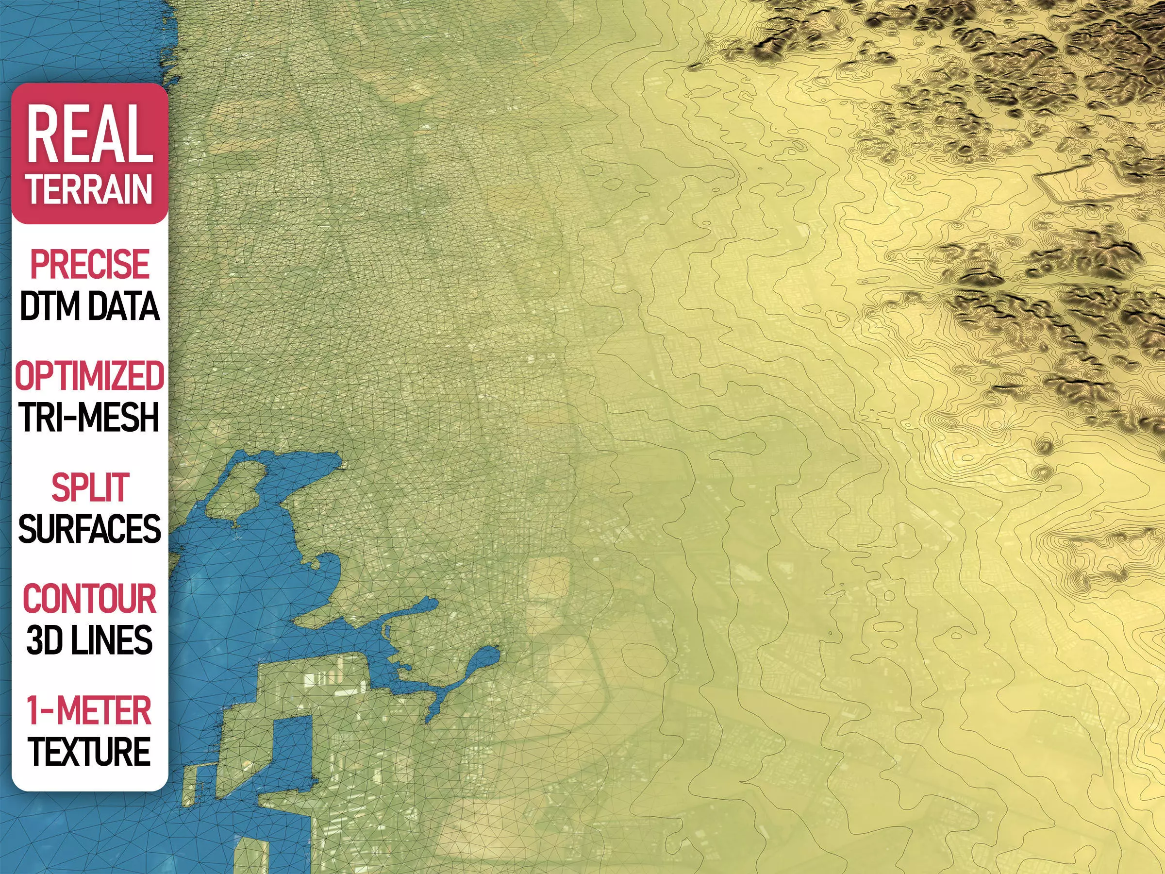 Jeddah - Topography Terrain Low-poly 3D model_0
