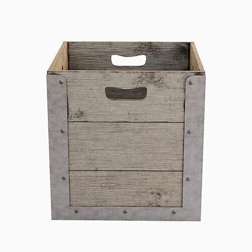 Wooden Crate Box 02 Low-poly 3D model 3