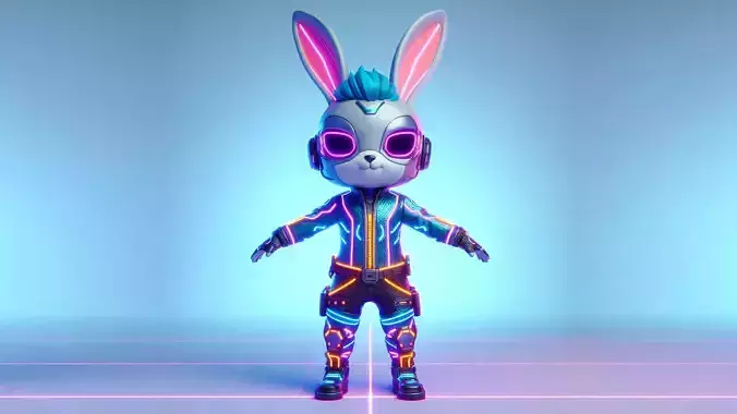 Cyberpunk Bunny 3D Model