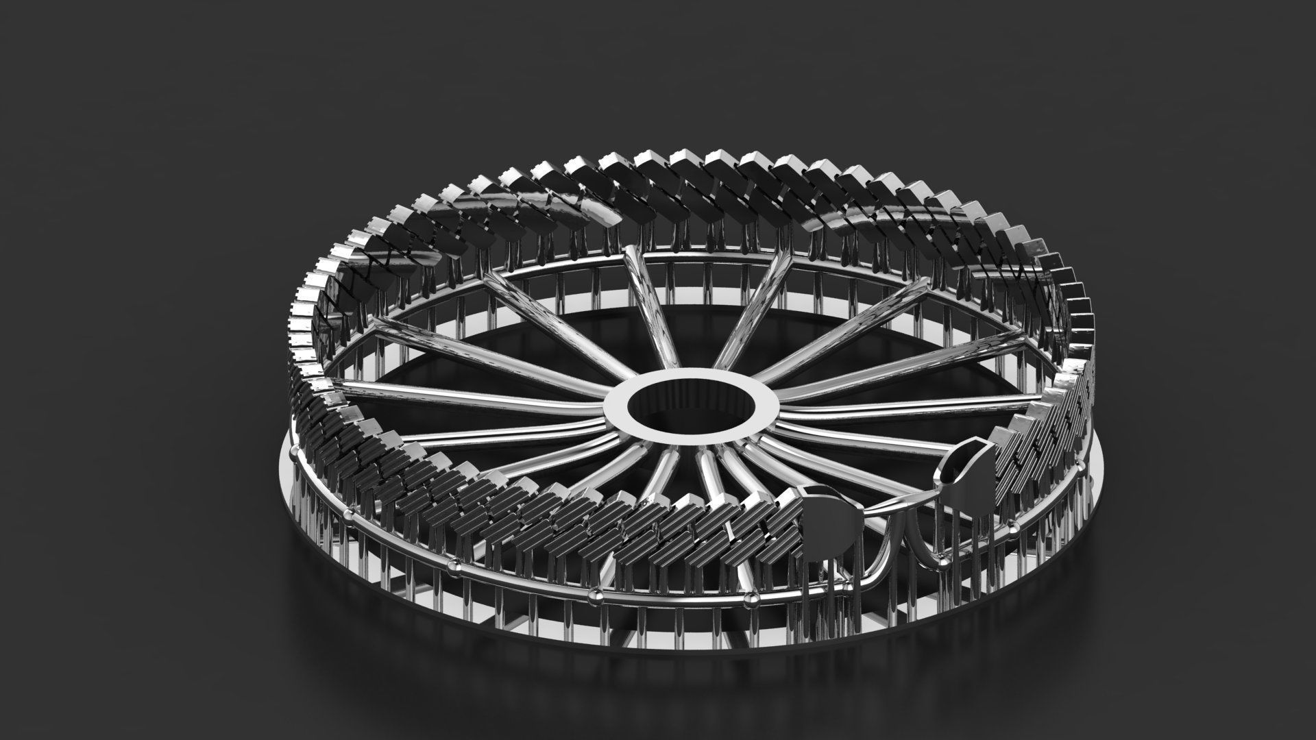 5 SIZE SPIRAL 2 in 1 ANTIQUE CUBAN CHAIN OR BRACELET 3D Model Collection_6