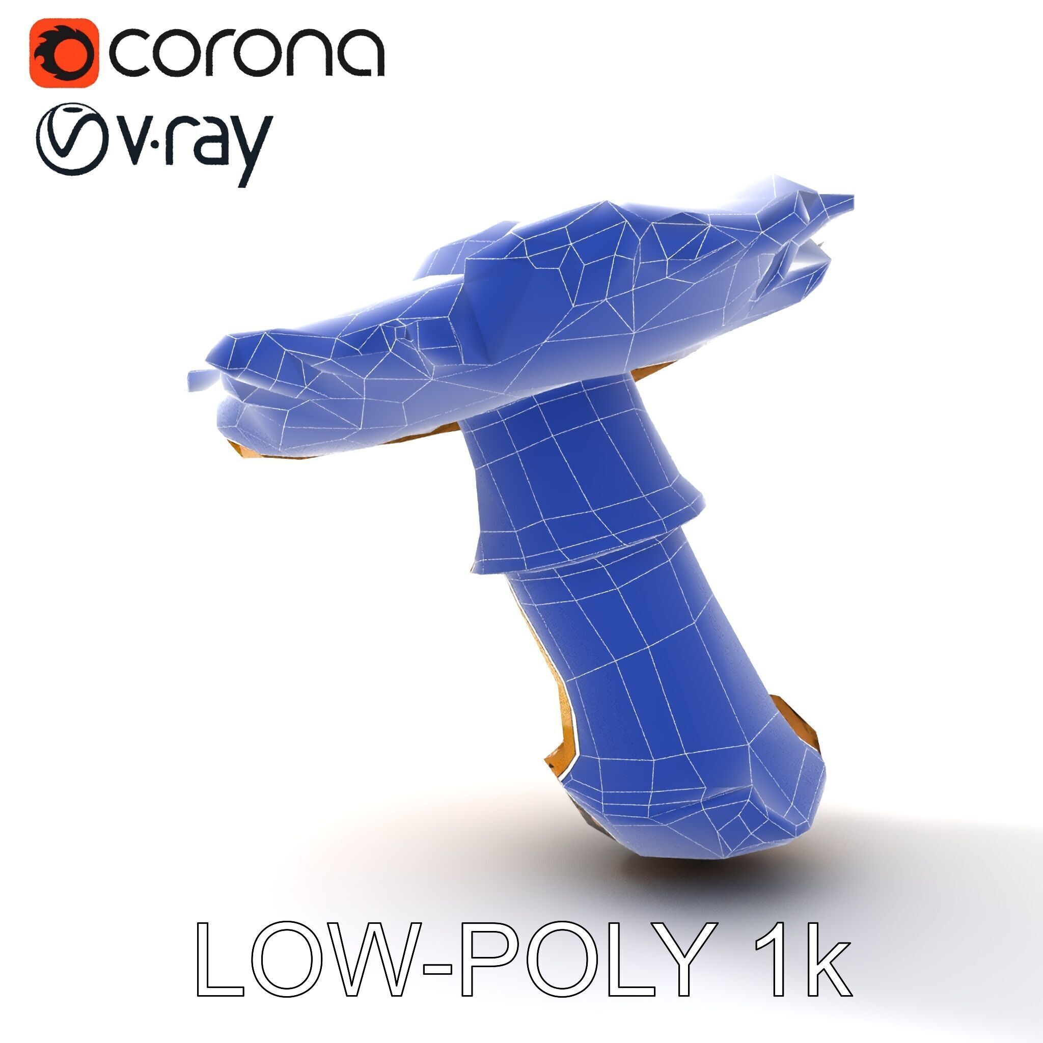 Chanterelle Mushroom D Model Pack Low-poly 3D model_7